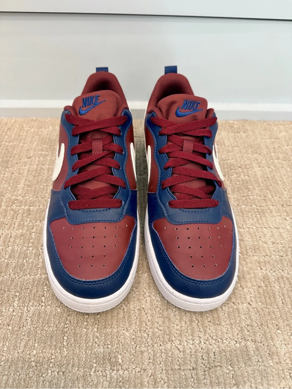 Nike Kids Court Borough Low Recraft Sneakers - navy & burgandy